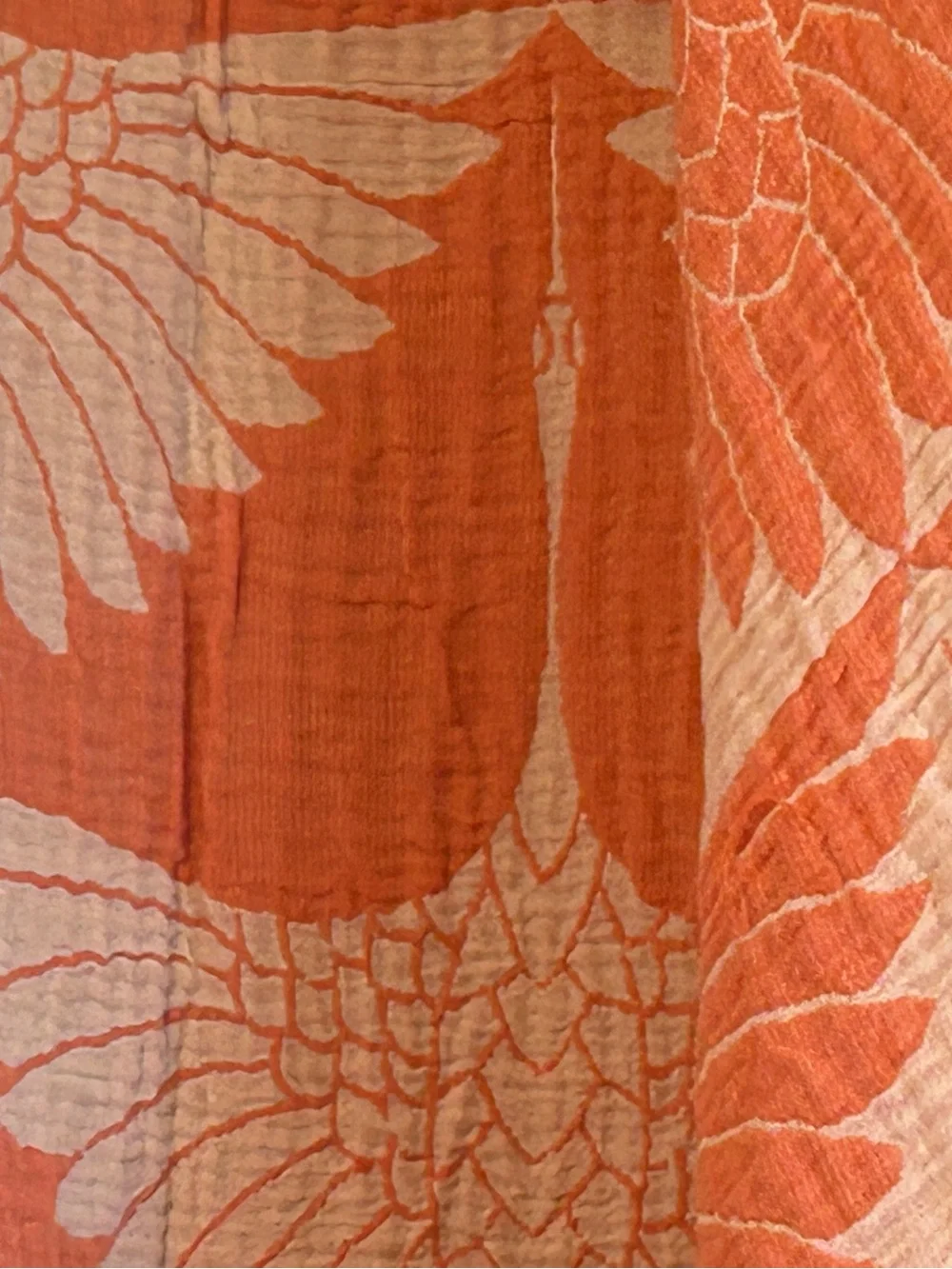 Neon Coast Modern Anthracite Orange Woven 100% Cotton Birds in Flight Throw NEW